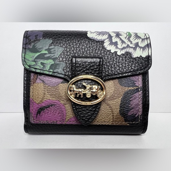 Coach Georgie Small Wallet In Signature Canvas With Kaffe Fassett Print - Picture 2 of 10